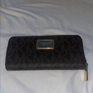 Michael Kors Black and Brown Logo Wallet